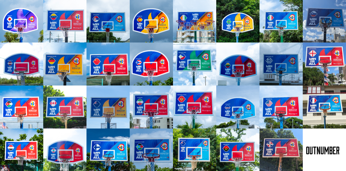 FIBAワールドカップ デザインボードが沖縄県内に登場